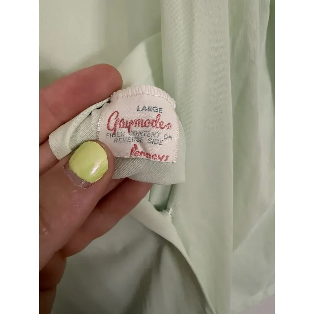 Vintage 1950s Gaymode Penney’s Mint Green Nightgown Robe L